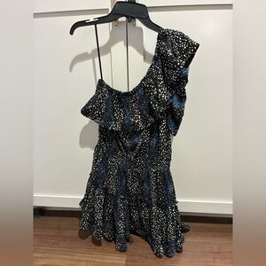 Buddy Love Black and White Patterned one-shouldered Dress